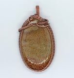 Bold Ocean Jasper Pendant wrapped in Copper