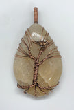Tumbled River Rock Tree of Life Pendant in Copper