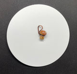 Adorable Little Agate Mushroom Pendant in Wire Wrapped Copper. 