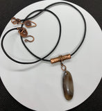 Agate, Copper and Leather Necklace