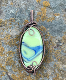 Vintage Marble Glass Pendant in Copper