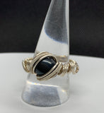 Sterling Silver and Hematite Ring - Size 9 1/2