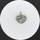 Ocean Jasper Heart Pendant in Sterling Silver
