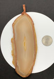 Add some color to your home or office with this Large Natural Yellow Raw Agate Slice Suncatcher in Copper.