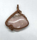 Tumbled Mexican Pink Opal Pendant wrapped in copper