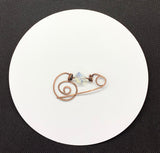 Hammered Copper and Opalite Shawl Pin