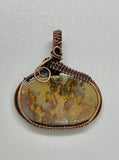 Wire wrapped Plume Agate Pendant