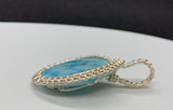 Larimar Pendant in Sterling and Fine Silver