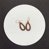 Coiled Copper and Glass Earrings