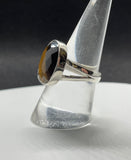 Checker Cut Tiger Eye Ring in Sterling Silver. 