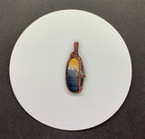 Blue and Gold Tiger Eye Pendant in Copper