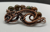 African Green Opal and Copper Bracelet - 7 1/4"