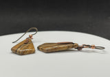 Picture Jasper Earrings with Hammered Copper and Niobium Ear Wires.  