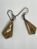 Picture Jasper Earrings with Hammered Copper and Niobium Ear Wires.  