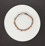 Braided Copper and Copper Bead Bracelet
