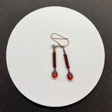 Handmade Copper, Brass and Aluminum earrings with Carnelian