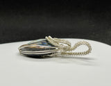 Colorful Abalone Doublet Pendant in Wire Wrapped Argentium Silver.  