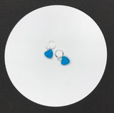 Recycled Glass Hearts and Sterling Earrings