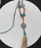 Trendsetting Calsilica and Copper Tassel Necklace