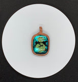 Sparkling Dichroic Glass with Dragonfly Pendant wrapped in Copper