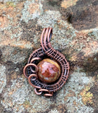 Tiny Jasper Pendant in Copper
