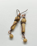 Hypoallergenic Picture Jasper and Copper Earrings