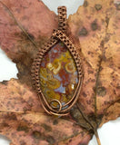 Palm Root Agate Pendant wrapped in Copper