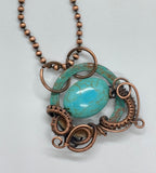 Patinated Copper and Howlite Necklace