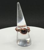 Garnet and Copper Ring - size 6 1/2