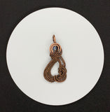 Handmade Cascading Copper Pendant with electroplated Quartz