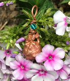 Melted Copper with Crystal Accent Pendant