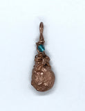 Melted Copper with Crystal Accent Pendant