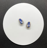 Sterling Silver Lapis Lazuli Clip On Earrings. 