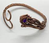 Copper Curves and Coils Amethyst Bracelet