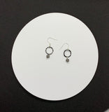 Wavy Circle Glass Drop Sterling Silver Earrings