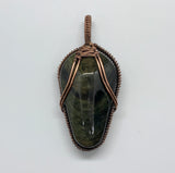 Velvet Obsidian Teardrop Pendant in Copper