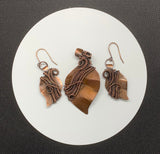 Copper Leaf Pendant and Earring Set