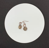 Sunstone and Hammered Copper Earrings