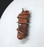 Tumbled Red Jasper Pendant in Thick Gauge Copper