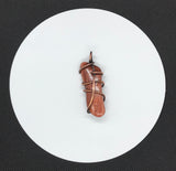 Tumbled Red Jasper Pendant in Thick Gauge Copper- back side
