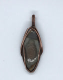 Graceful Imperial Jasper Pendant wrapped in Copper