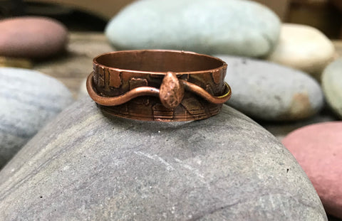 Large Copper Etched Ring
