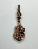 Etched Copper Guitar Pendant in Wire Wrapped Copper. Perfect for musicians or music fans! 