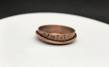 Large Copper Etched Ring - size 17