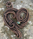 Copper Wire Wrapped Heart Pendant with Labradorite