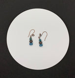 Aquamarine, Calsilica and Crystal Copper Earrings