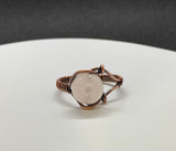 Rose Quartz and Copper Ring - Size 10