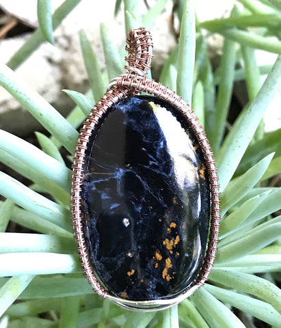 Pietersite Pendant in Sterling Silver and Copper