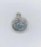 Beautiful Blue Kyanite Pendant in handwoven Sterling Silver. 