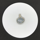 Beautiful Blue Kyanite Pendant in handwoven Sterling Silver.  - back side